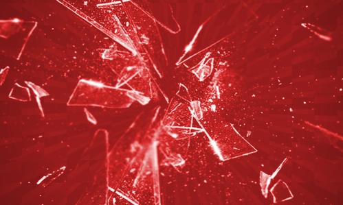 Broken glass representing fear or anxiety